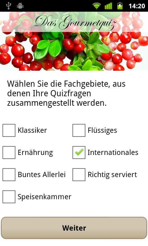 Das Gourmetquiz Screen 1