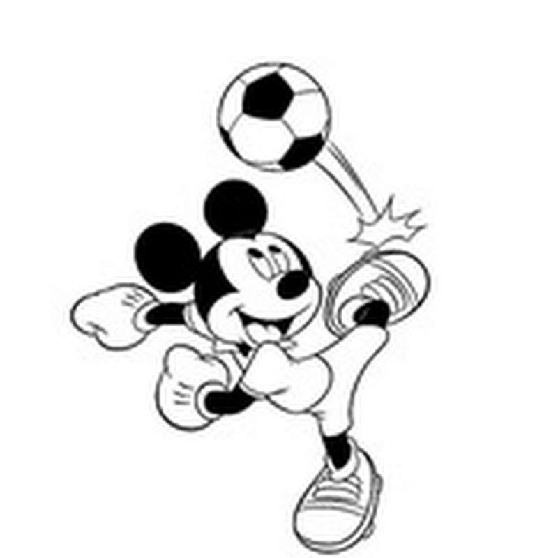 Dibujos para colorear de Futbol con Mickey Mouse - Jugar y Colorear