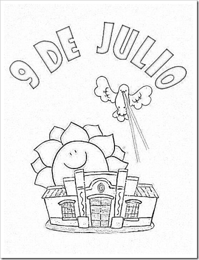 dibujos para colorear 9 de Julio Argentina