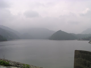 View of the dam lake from the top