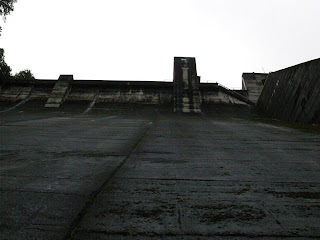 Looking up at the embankment from directly below