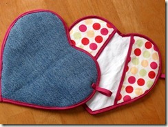 heart potholders front and back