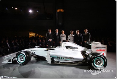 25.01.2010 Stuttgart, Germany,  CAR presentation with Michael Schumacher (GER, Mercedes GP Petronas F1 Team) and Nico Rosberg (GER / MCO, Mercedes GP Petronas F1 Team) / Mercedes Heads and the drivers in front of the Museum - Mercedes GP Presentation - www.xpb.cc, EMail: info@xpb.cc - copy of publication required for printed pictures. Every used picture is fee-liable © Copyright: xpb.cc