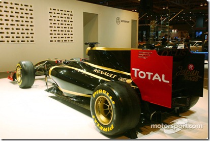 13.01.2011 Birmingham, UK,  2011 Lotus Renault GP black and gold F1 car livery - Formula 1 - www.xpb.cc, EMail: info@xpb.cc - copy of publication required for printed pictures. Every used picture is fee-liable. © Copyright: xpb.cc