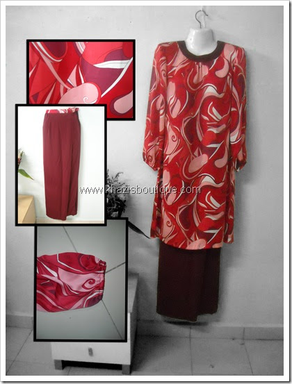 khazisboutique blog Baju  Kurung Moden Merah Hati BK06 