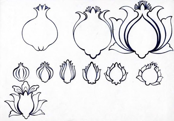 گل اناری  pomagranate flower انار  seyyed amin nabipoor  painting  khatayi khataei katay flower flora florist flowers  pomagranate  انار طرح و طراحی با خودکار از امین نبیپور  بسیاری از گل های لاله عباسی آدم را به یاد میوه انار می اندازد و حتی عده ای معتقد هستند که انار الگوی نقاشان در خلق این گل ختایی بوده است. شکل سه (3) می تواند این باور را تقویت کند. این نوع از گل لاله عباسی را گل اناری نیز نامیده اند.