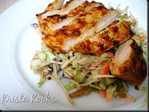 Krista Kooks Chipotle Glazed Chicken Breasts and Grilled Chopped Veggie Salad 2