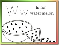 W Is For Watermelon Coloring Pages