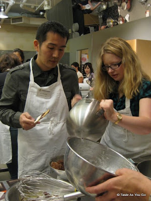 Marc and Ulla at the Scharffen Berger Chocolate Cooking Class - Photo by Taste As You Go