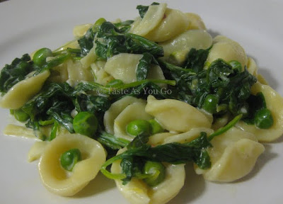 Lemon Orecchiette with Spinach and Peas | Taste As You Go