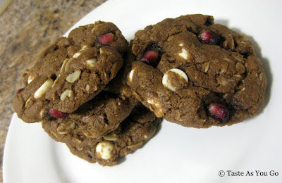 Pomegranate Double Chocolate Chip Cookies - Photo by Taste As You Go