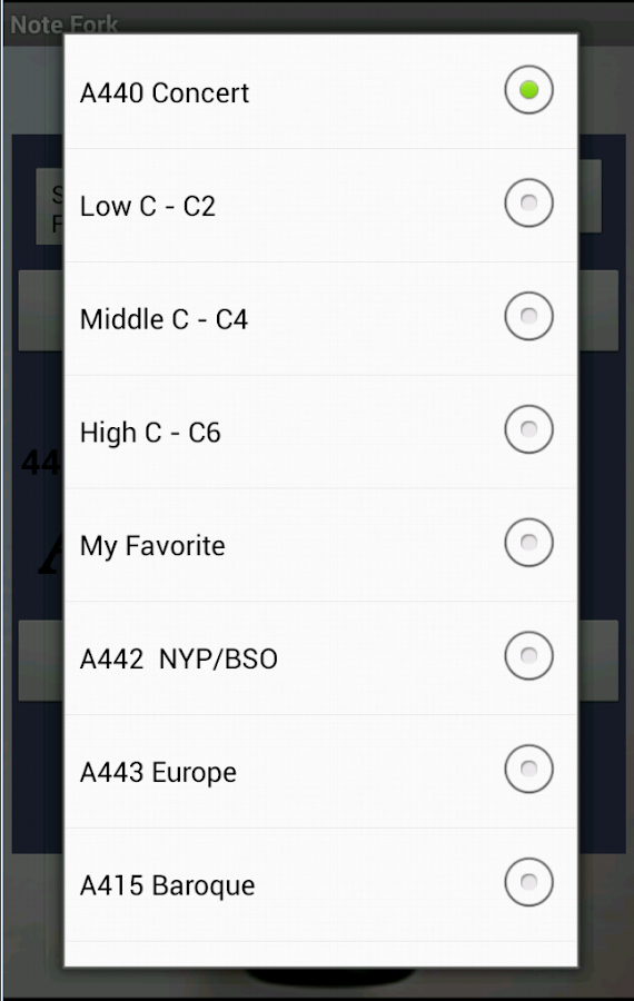 Note Calculator & Tuning Fork - screenshot