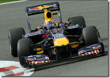 Webber nelle qualifiche del gran premio del Belgio 2010