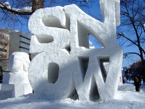 SnowWordSculptureLoveArt