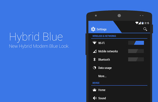 Hybrid Blue CM11 Theme