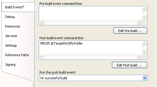 C where to add a folder in solution so that while building the project folder should be 