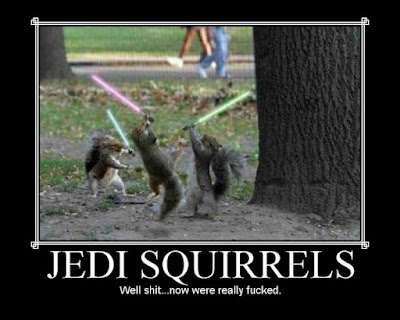 jedi squirrels  motivational poster