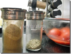 cumin powder, oregano and blanched tomaotes