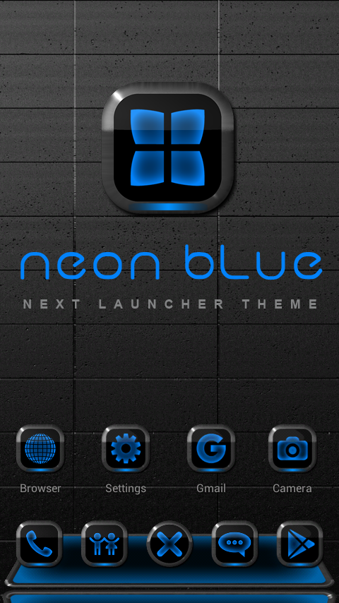 Next Launcher Theme Neon Blue - screenshot