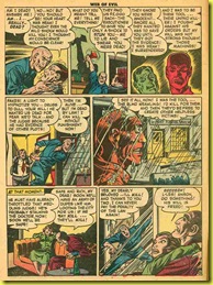 Old rare back issue comic book page shows a man in a prison uniform in the rain.