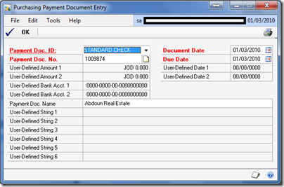 Post Dated Checks in Dynamics GP | Mohammad R. Daoud