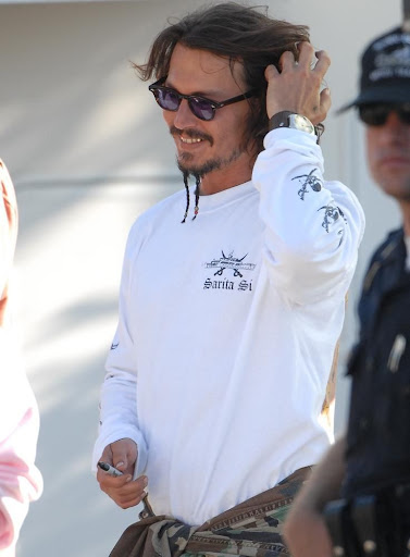 johnny depp on beach. Johnny Depp wrapped shooting