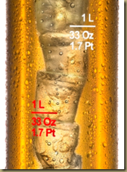пивная колба, метр пива со льдом