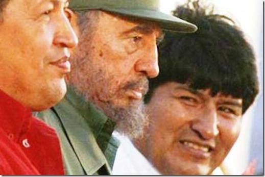 Hugo Chavez Fideo Castro Evo Morales