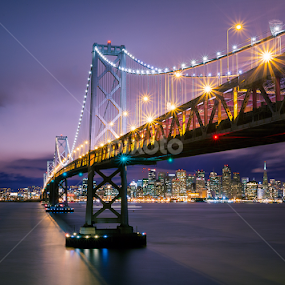 Bay Bridge and San Francisco Skyline by Jerome Obille - Buildings & Architecture Bridges & Suspended Structures