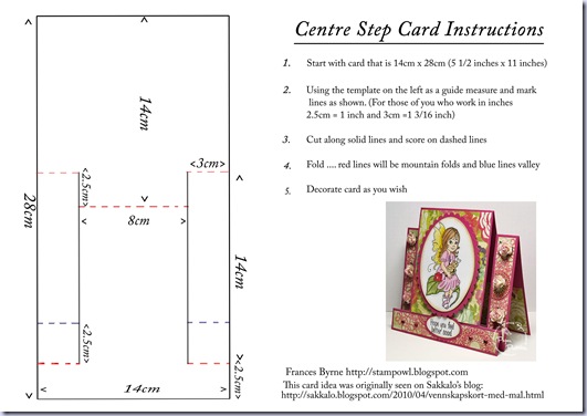 Centre Step Card instructions
