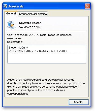 Descarga Spyware Doctor 2010 7.0.0.514 Español+Serial