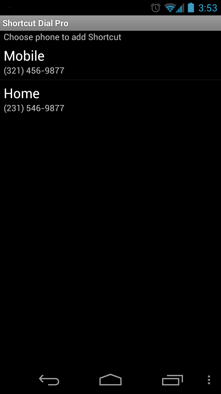 Shortcut Dial Pro Screen 2