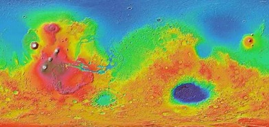 relevo da superfície marciana