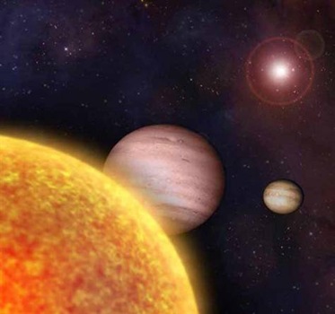 exoplanetas gasosos em órbita de um estrela