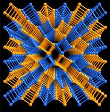 rede cristalina representando estruturas moleculares