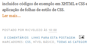 Resumo de uma postagem