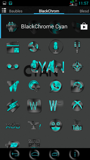 免費下載個人化APP|BLACKCHROME CYAN LAUNCHER ICON app開箱文|APP開箱王