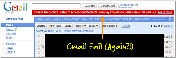 Gmail Contacts Down