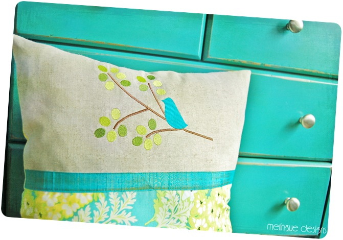 turquoise bird pillow copy