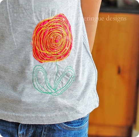 scribbled rose shirt