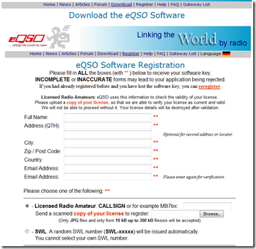 EQSO register EQSO register