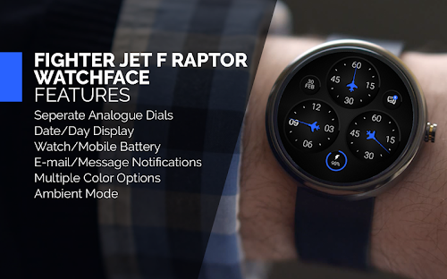 Android application Fighter Jet F Raptor WatchFace screenshort