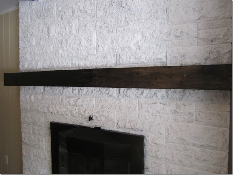 How to update an old brick fireplace with a slip covered mantel