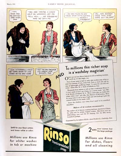 1931 Rinso Detergent Advertisement