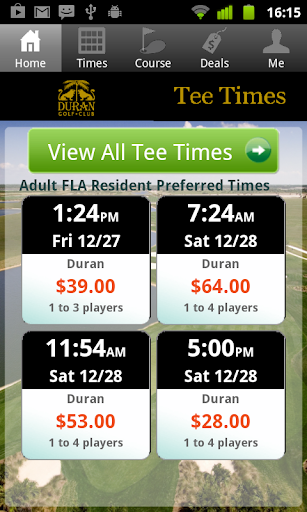 Duran Golf Tee Times