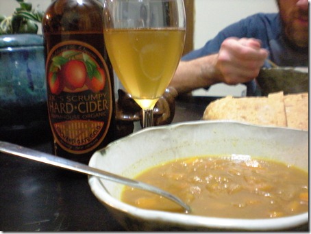 This soup went great with some crusty bread and hard cider!
