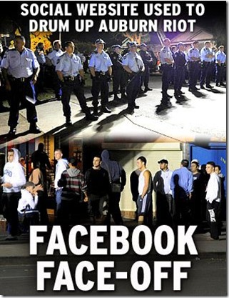 Copy of 14 9 09 Facebook website used to drum up Auburn rioters