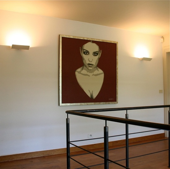 Monica Belucci in hallway painting by Luc Vervoort (2)