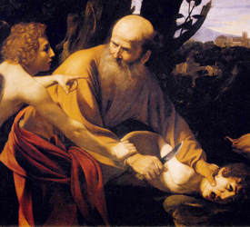 Caravaggio (1601), Abraham, sacrificio de Isaac, Galleria degli Uffizi, Florencia