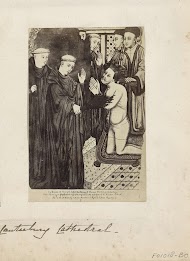 Fotoreproductie van een schildering uit de kathedraal van Canterbury